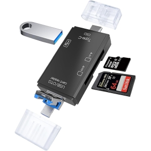 RoGer OTG USB-C/USB/microUSB Считыватель карт памяти TF / SD + USB 2.0