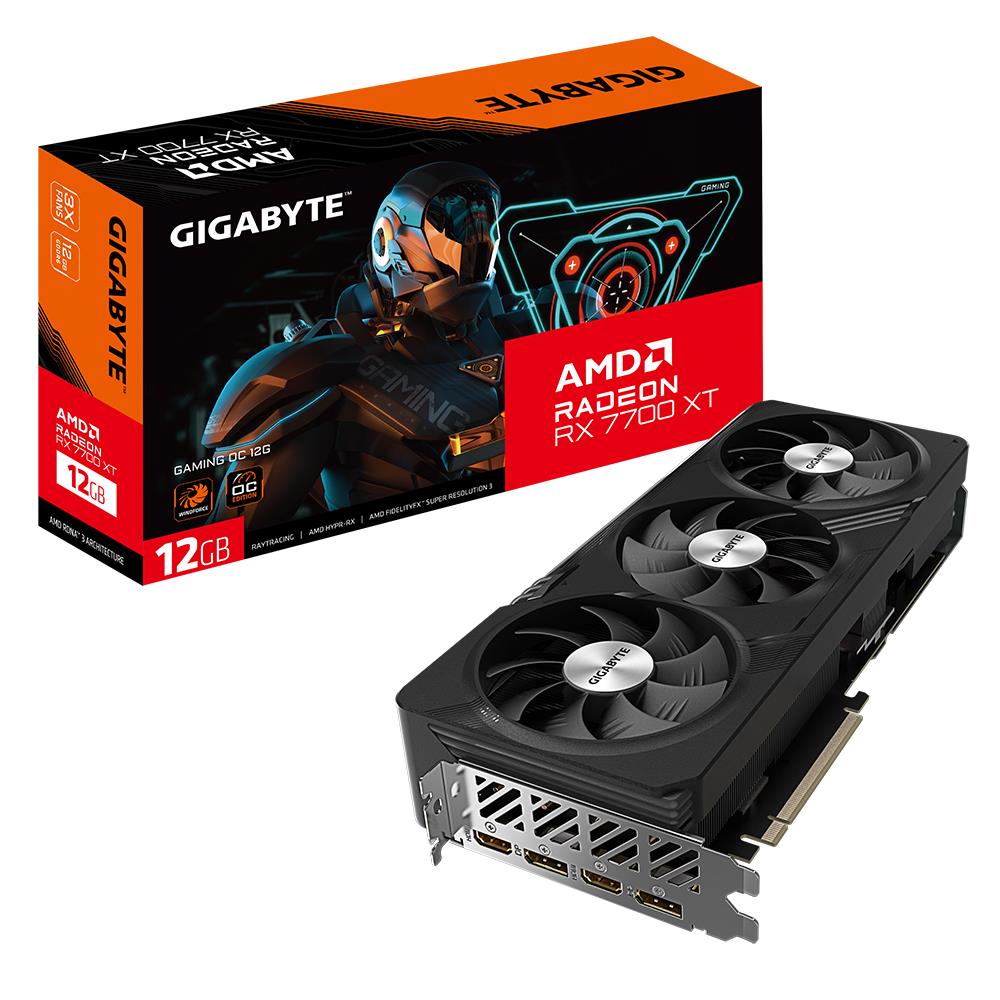 Graphics Card | GIGABYTE | AMD Radeon RX 7700 XT | 12 GB | GDDR6 | 192 bit | PCIE 4.0 16x | 2xHDMI | 2xDisplayPort | GV-R77XTGAMINGOC-12GD