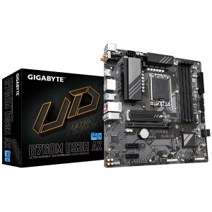 Mainboard | GIGABYTE | Intel B760 Express | LGA1700 | Micro-ATX | Memory DDR5 | Memory slots 4 | 2xPCI-Express 3.0 1x | 1xPCI-Express 4.0 16x | 2xM.2 | 1xHDMI | 2xDisplayPort | 2xAudio-In | 1xAudio-Out | 2xUSB 2.0 | 3xUSB 3.2 | 1xUSB-C | 1xPS/2 | 1xRJ45 |