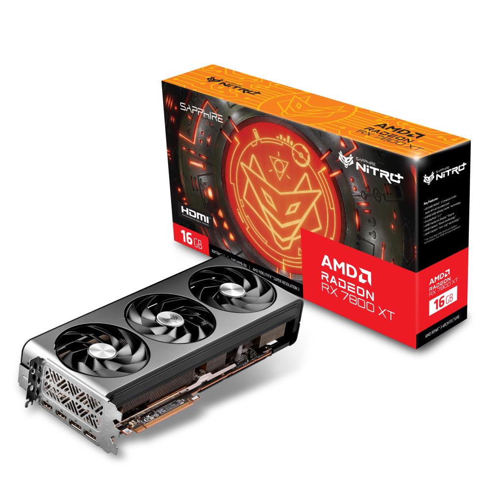 Graphics Card | SAPPHIRE | AMD Radeon RX 7800 XT | 16 GB | GDDR6 | 256 bit | PCIE 4.0 16x | 2xHDMI | 2xDisplayPort | 11330-01-20G