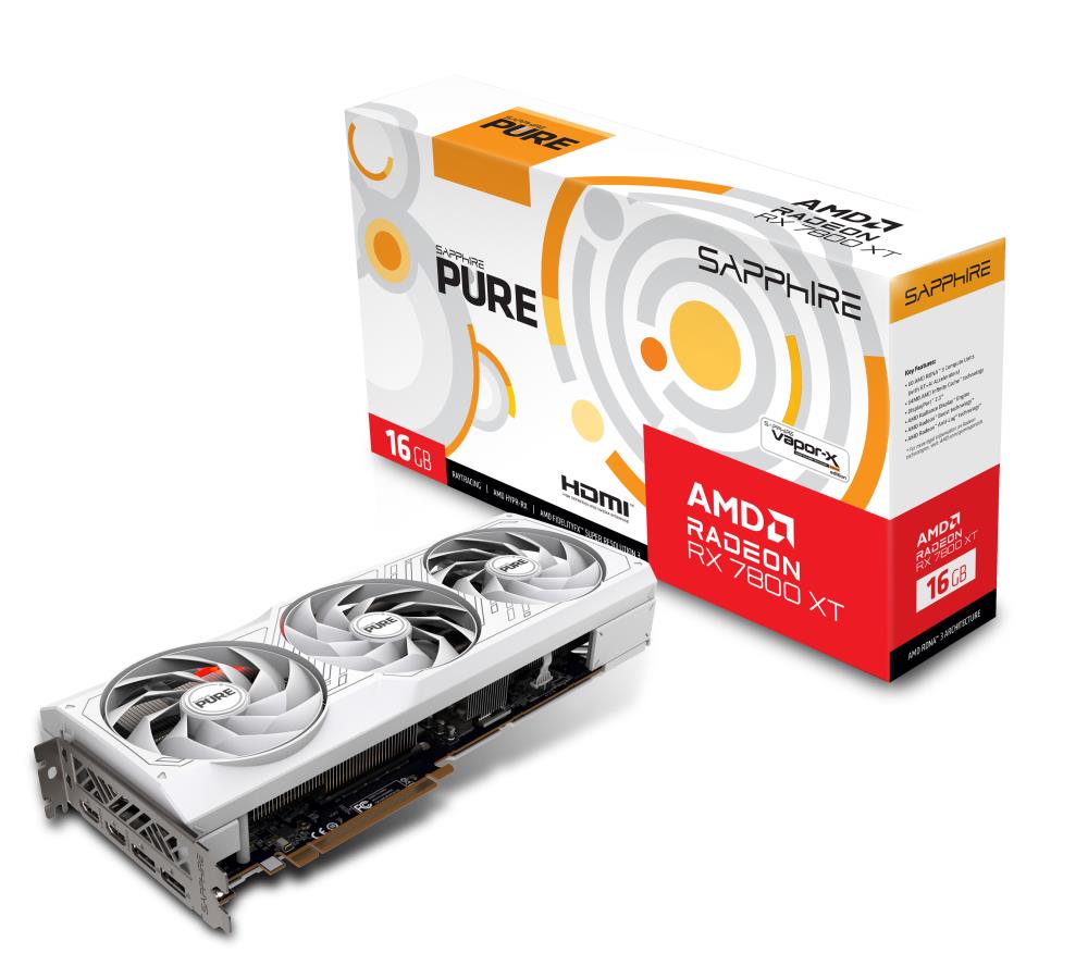 Graphics Card | SAPPHIRE | AMD Radeon RX 7800 XT | 16 GB | GDDR6 | 256 bit | PCIE 4.0 16x | 2xHDMI | 2xDisplayPort | 11330-03-20G