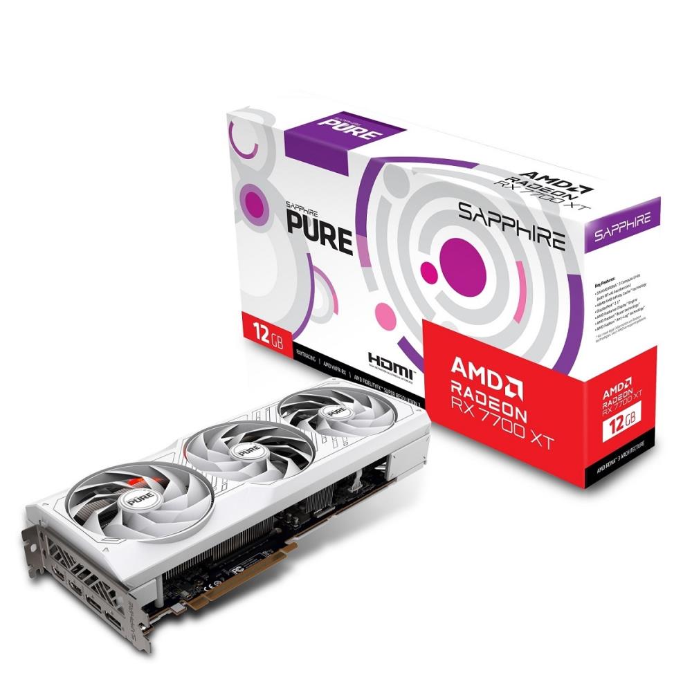 Graphics Card | SAPPHIRE | AMD Radeon RX 7700 XT | 12 GB | GDDR6 | 192 bit | PCIE 4.0 16x | 2xHDMI | 2xDisplayPort | 11335-03-20G