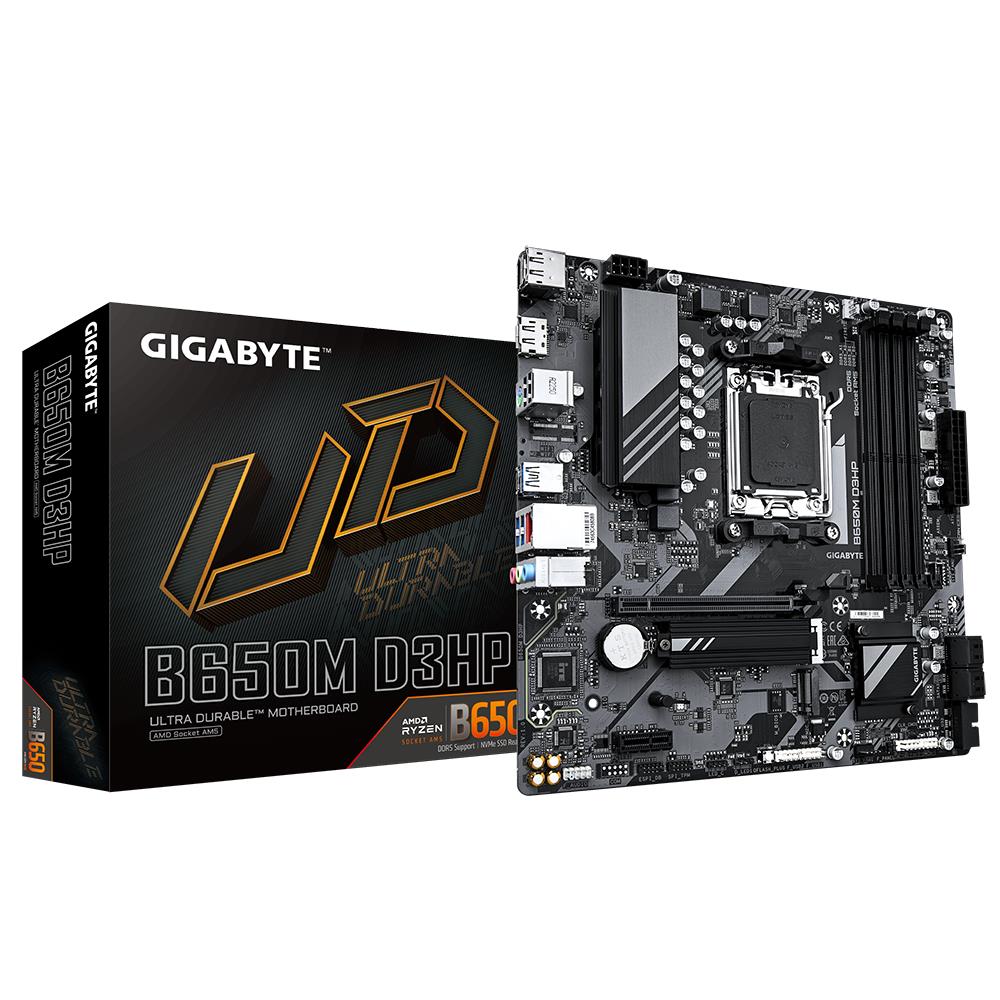 Mainboard | GIGABYTE | AMD B650 | SAM5 | Micro-ATX | Memory DDR5 | Memory slots 4 | 1xPCI-Express 3.0 1x | 1xPCI-Express 4.0 16x | 2xM.2 | 1xHDMI | 2xDisplayPort | 2xUSB 2.0 | 3xUSB 3.2 | 1xUSB-C | 1xPS/2 | 1xRJ45 | 3xAudio port | B650MD3HP