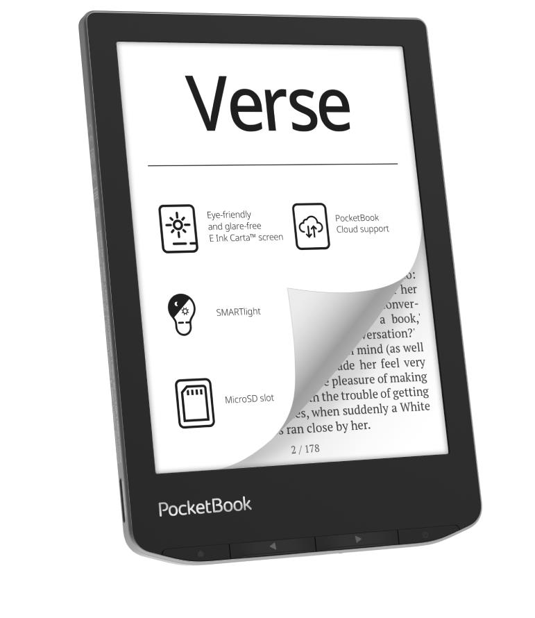 E-Reader | POCKETBOOK | Verse | 6" | 1024x758 | 1xUSB-C | Micro SD | Wireless LAN | Grey | PB629-M-WW