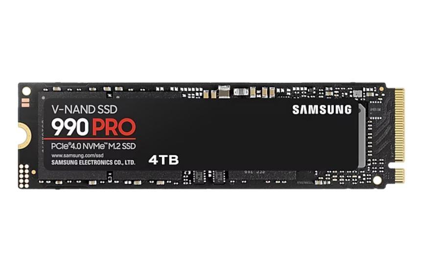 SSD | SAMSUNG | 990 PRO | 4TB | M.2 | PCIe Gen4 | NVMe | TLC | Write speed 6900 MBytes/sec | Read speed 7450 MBytes/sec | 2.3mm | TBW 2400 TB | MTBF 1500000 hours | MZ-V9P4T0BW