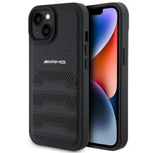 AMG Leather Debossed Lines Back Case for Apple iPhone 15 Plus