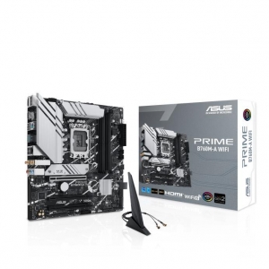 Mainboard | ASUS | Intel B760 Express | LGA1700 | Micro-ATX | Memory DDR5 | Memory slots 4 | 3xPCI-Express 4.0 16x | 2xM.2 | 2xHDMI | 1xDisplayPort | 4xUSB 2.0 | 2xUSB 3.2 | 1xPS/2 | 1xRJ45 | 3xAudio port | PRIMEB760M-AWIFI