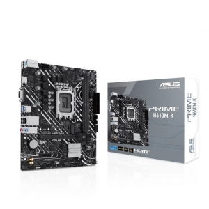 Mainboard | ASUS | Intel H610 | LGA1700 | Micro-ATX | Memory DDR5 | Memory slots 2 | 1xPCI-Express 3.0 1x | 1xPCI-Express 4.0 16x | 1xM.2 | 1x15pin D-sub | 1xHDMI | 4xUSB 2.0 | 2xUSB 3.2 | 1xPS/2 | 1xRJ45 | 3xAudio port | PRIMEH610M-K