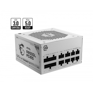 Power Supply | MSI | 850 Watts | Efficiency 80 PLUS GOLD | PFC Active | MAGA850GLPCIE5WHITE