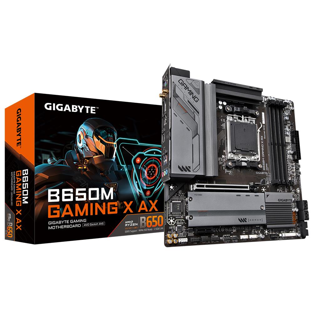 Mainboard | GIGABYTE | AMD B650 | SAM5 | Micro-ATX | Memory DDR5 | Memory slots 4 | 1xPCI-Express 3.0 1x | 1xPCI-Express 4.0 16x | 2xM.2 | 1xHDMI | 2xDisplayPort | 4xUSB 2.0 | 3xUSB 3.2 | 1xUSB-C | 1xPS/2 | 1xRJ45 | 3xAudio port | B650MGAMINGXAX1.3