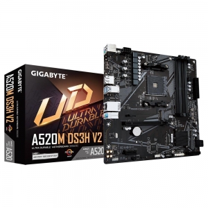 Mainboard | GIGABYTE | AMD A520 | SAM4 | Micro-ATX | Memory DDR4 | Memory slots 4 | 1xPCI-Express 3.0 1x | 1xPCI-Express 3.0 16x | 1xM.2 | 1xHDMI | 1xDisplayPort | 2xUSB 2.0 | 4xUSB 3.2 | 1xPS/2 | 1xRJ45 | 3xAudio port | A520MDS3HV2