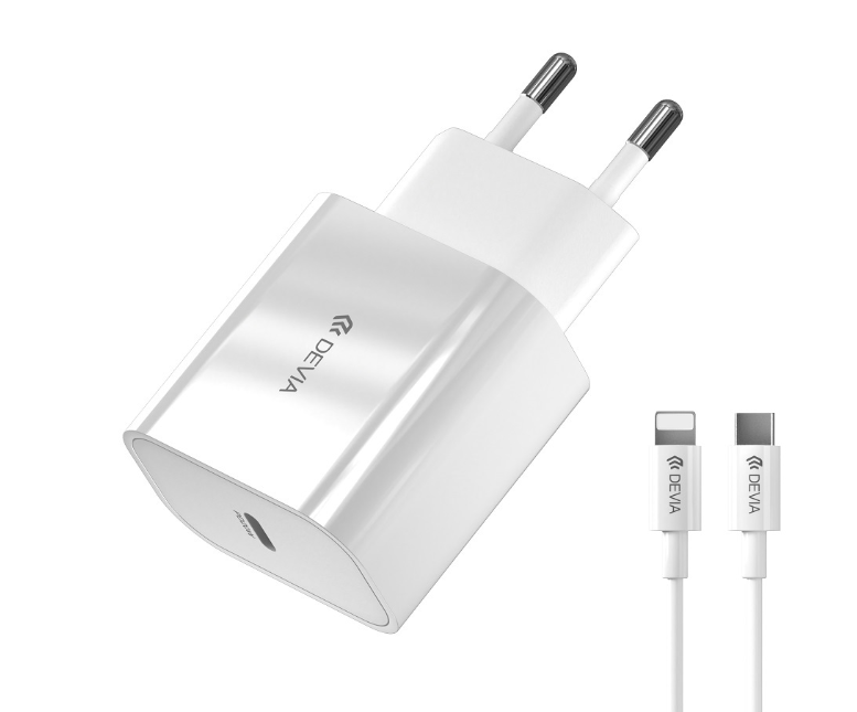 Devia Smart PD 20W USB-C Charger + Lightning - USB-C cable