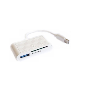 RoGer USB-C Hub 3in1 USB 2.0 / Card reader SD/TF / white