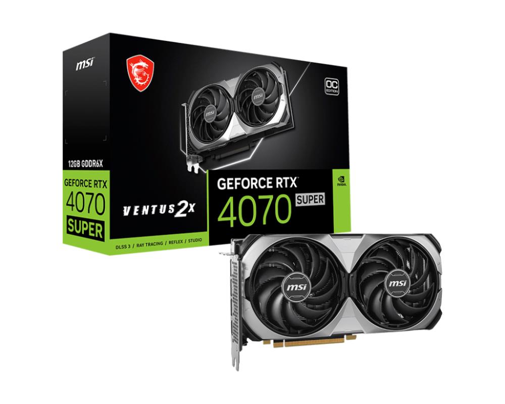 Graphics Card | MSI | NVIDIA GeForce RTX 4070 SUPER | 12 GB | GDDR6X | 192 bit | PCIE 4.0 16x | 1xHDMI | 3xDisplayPort | RTX4070SUP12GVEN2XOC