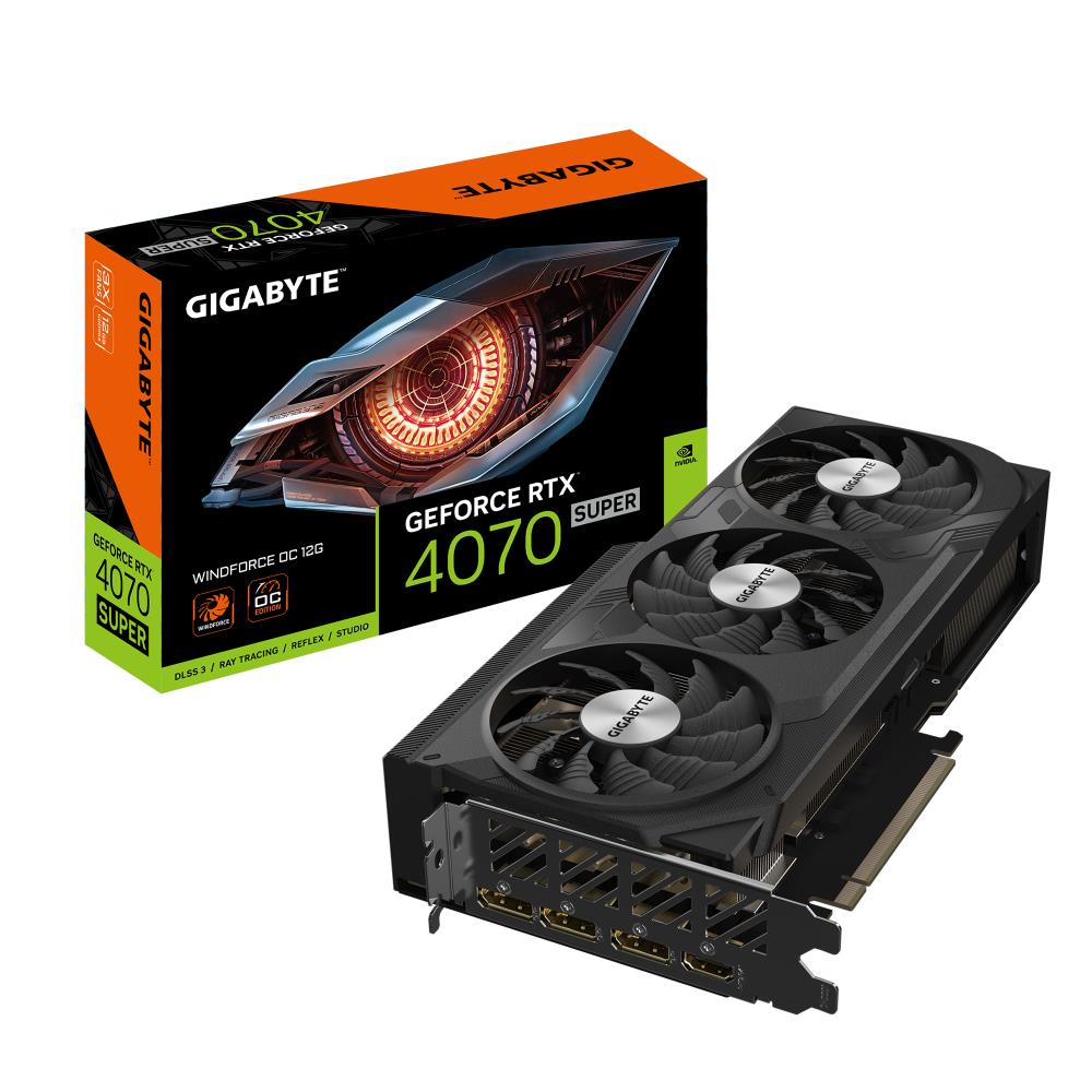 Graphics Card | GIGABYTE | NVIDIA GeForce RTX 4070 SUPER | 12 GB | GDDR6X | 192 bit | PCIE 4.0 16x | GPU 2505 MHz | 1xHDMI | 3xDisplayPort | GV-N407SWF3OC-12GD1.0