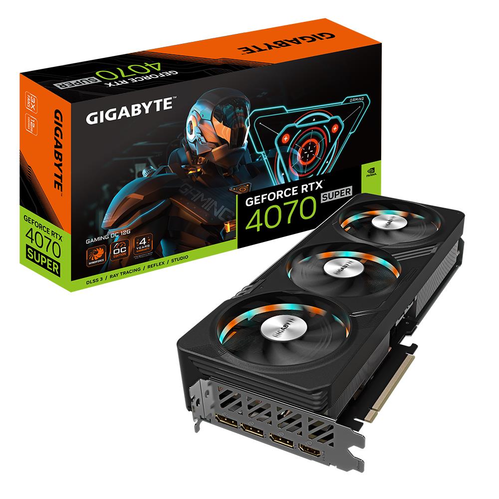 Graphics Card | GIGABYTE | NVIDIA GeForce RTX 4070 SUPER | 12 GB | GDDR6X | 192 bit | PCIE 4.0 16x | GPU 2565 MHz | 1xHDMI | 3xDisplayPort | GV-N407SGAMINGOC-12GD