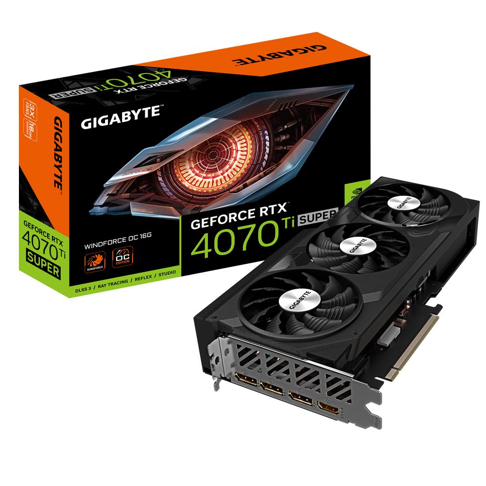 Graphics Card | GIGABYTE | NVIDIA GeForce RTX 4070 Ti SUPER | 16 GB | GDDR6X | 256 bit | PCIE 4.0 16x | GPU 2625 MHz | 1xHDMI | 3xDisplayPort | GV-N407TSWF3OC-16GD