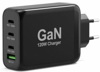 GaN Port Power Delivery and Quick Charge 120W USB-C & USB-A Charger