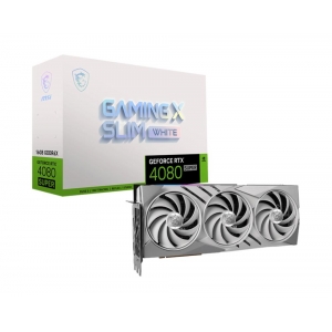 Graphics Card | MSI | NVIDIA GeForce RTX 4080 SUPER | 16 GB | GDDR6X | 256 bit | PCIE 4.0 16x | 2xHDMI | 2xDisplayPort | 4080SUPGAMXSLIMWH16G
