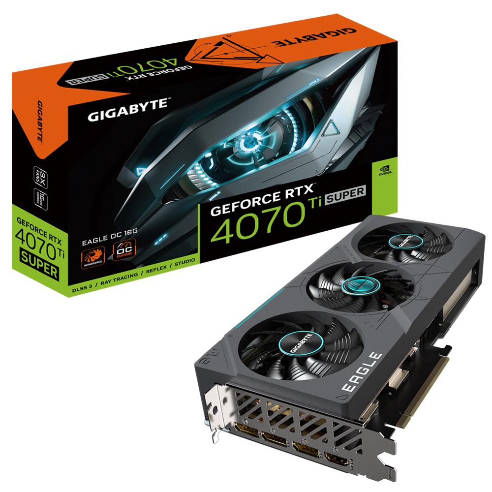 Graphics Card | GIGABYTE | NVIDIA GeForce RTX 4070 Ti SUPER | 16 GB | GDDR6X | 256 bit | PCIE 4.0 16x | GPU 2640 MHz | 1xHDMI | 3xDisplayPort | N407TSEAGLEOC-16GD