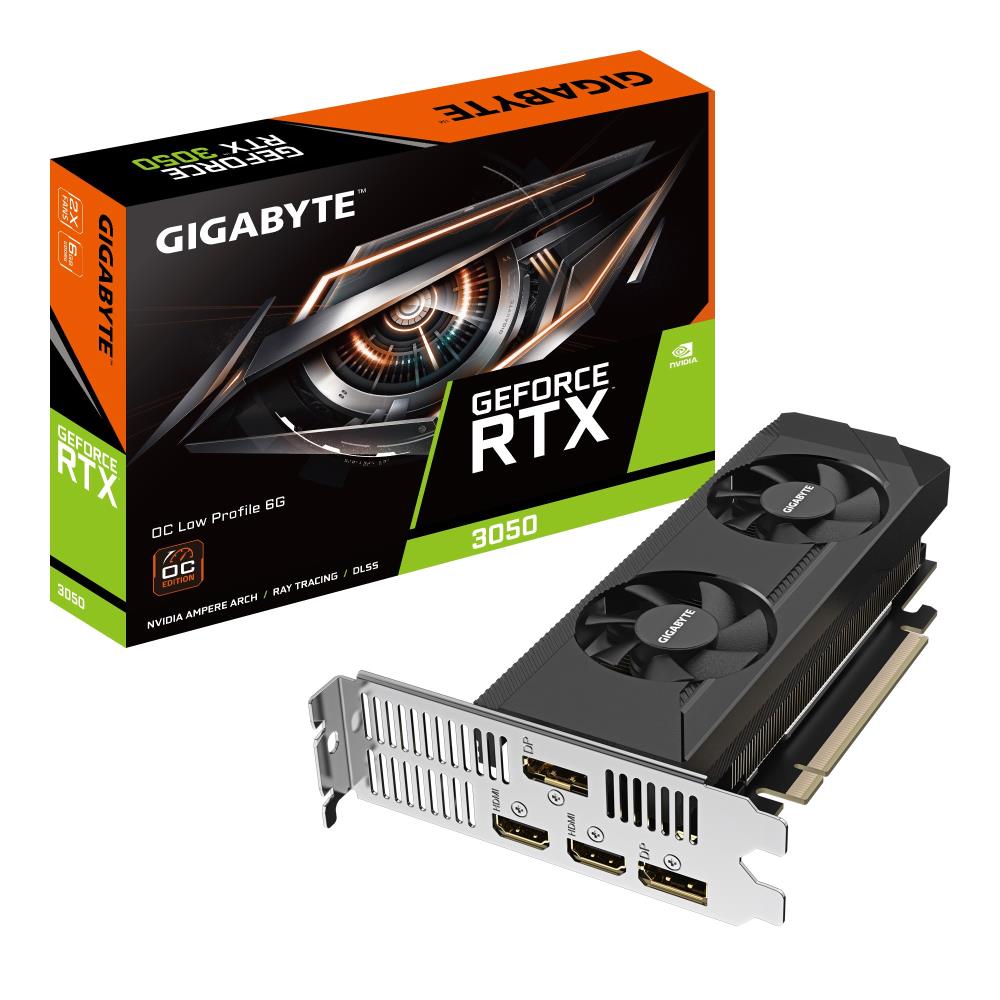 Graphics Card | GIGABYTE | NVIDIA GeForce RTX 3050 | 6 GB | GDDR6 | 96 bit | PCIE 4.0 16x | Memory 14000 MHz | GPU 1470 MHz | Dual Slot Fansink | 2xHDMI | 2xDisplayPort | GV-N3050OC-6GL