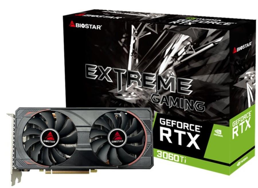 Graphics Card | BIOSTAR | NVIDIA GeForce RTX 3060 Ti | 8 GB | GDDR6 | 256 bit | PCIE 4.0 16x | GPU 1410 MHz | Dual Slot Fansink | 1xHDMI | 3xDisplayPort | VN3606TM82