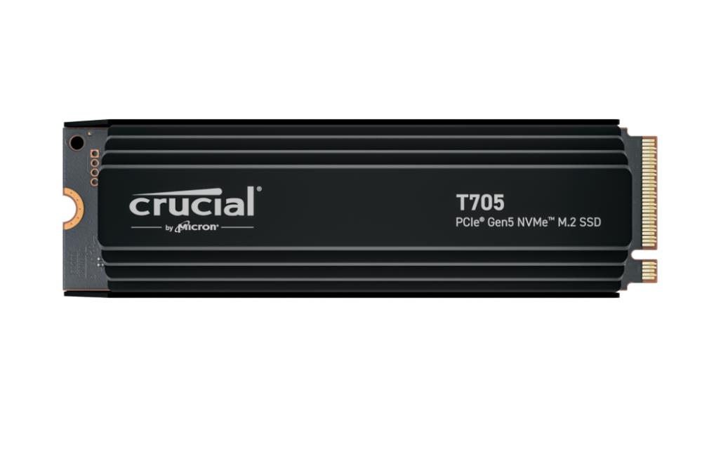 SSD | CRUCIAL | T705 | 1TB | M.2 | PCIe Gen5 | NVMe | Write speed 10200 MBytes/sec | Read speed 13600 MBytes/sec | TBW 600 TB | CT1000T705SSD5