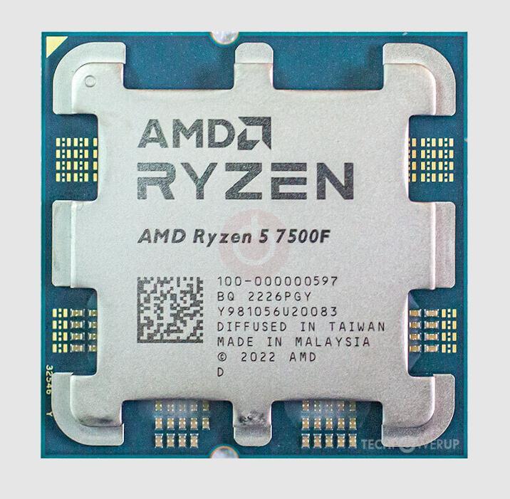 CPU | AMD | Desktop | Ryzen 5 | 7500F | 3700 MHz | Cores 6 | 6MB | Socket SAM5 | 65 Watts | MultiPack | 100-100000597MPK
