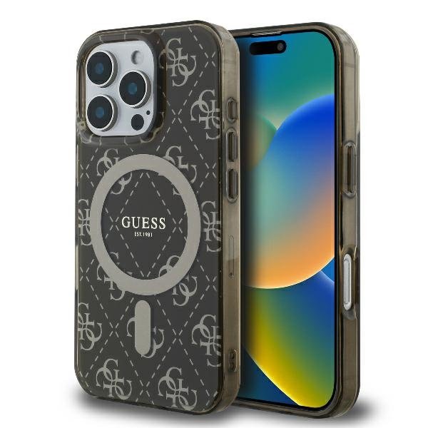 Guess IML 4G Background MagSafe Back Case for Apple iPhone 16 Pro