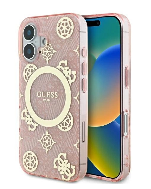 Guess IML Peony On 4G Background MagSafe Защитный Чехол для Apple iPhone 16