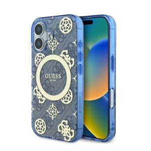 Guess IML Peony On 4G Background MagSafe Back Case for Apple iPhone 16