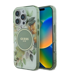 Guess IML Flower & Tonal Circle MagSafe Back Case for Apple iPhone 16 Pro Max