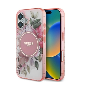 Guess IML Flower & Tonal Circle MagSafe Back Case for Apple iPhone 16