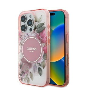 Guess IML Flower & Tonal Circle MagSafe Back Case for Apple iPhone 16 Pro