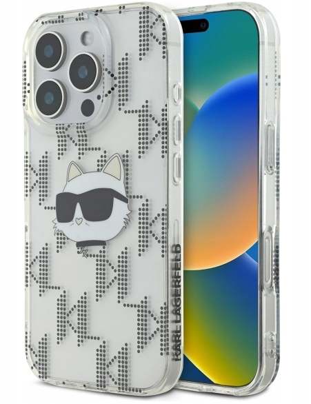 Karl Lagerfeld IML Choupette Head Electroplated Защитный Чехол для Apple iPhone 16 Pro