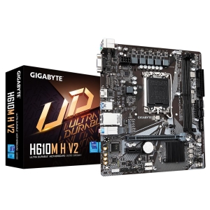 Mainboard | GIGABYTE | Intel H610 | LGA1700 | Micro-ATX | Memory DDR5 | Memory slots 2 | 1xPCI-Express 3.0 1x | 1xPCI-Express 4.0 16x | 1xM.2 | 1x15pin D-sub | 1xHDMI | 4xUSB 2.0 | 2xUSB 3.2 | 1xPS/2 | 1xRJ45 | 3xAudio port | H610MHV21.0