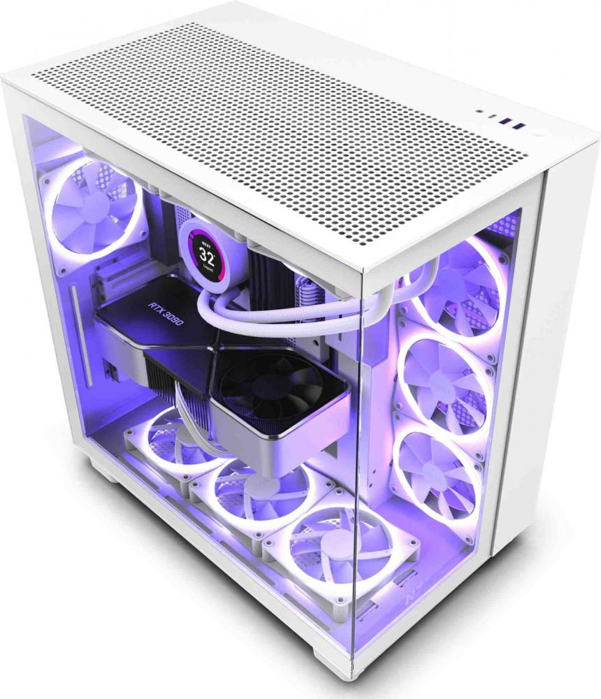 Case | NZXT | H9 FLOW | MidiTower | Case product features Transparent panel | Not included | ATX | MicroATX | MiniITX | Colour White | CM-H91FW-01