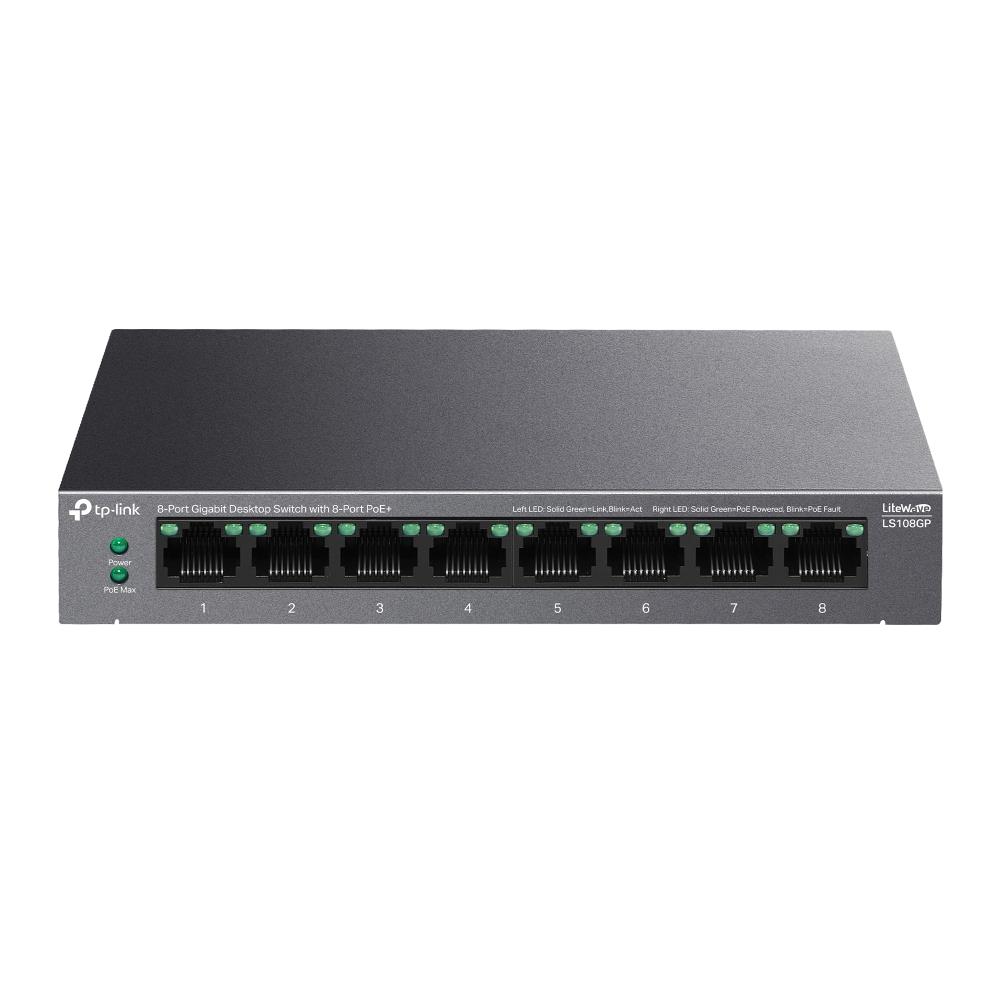 Switch | TP-LINK | LS108GP | Desktop/pedestal | 8x10Base-T / 100Base-TX / 1000Base-T | PoE+ ports 8 | LS108GP