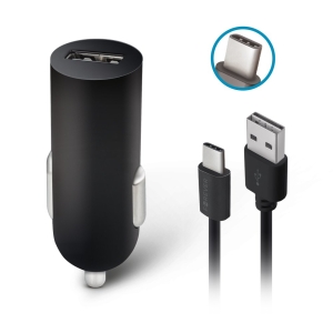 Forever M02 USB Автомобильное Зарядное Устройство + USB-C Kабель 1.2m