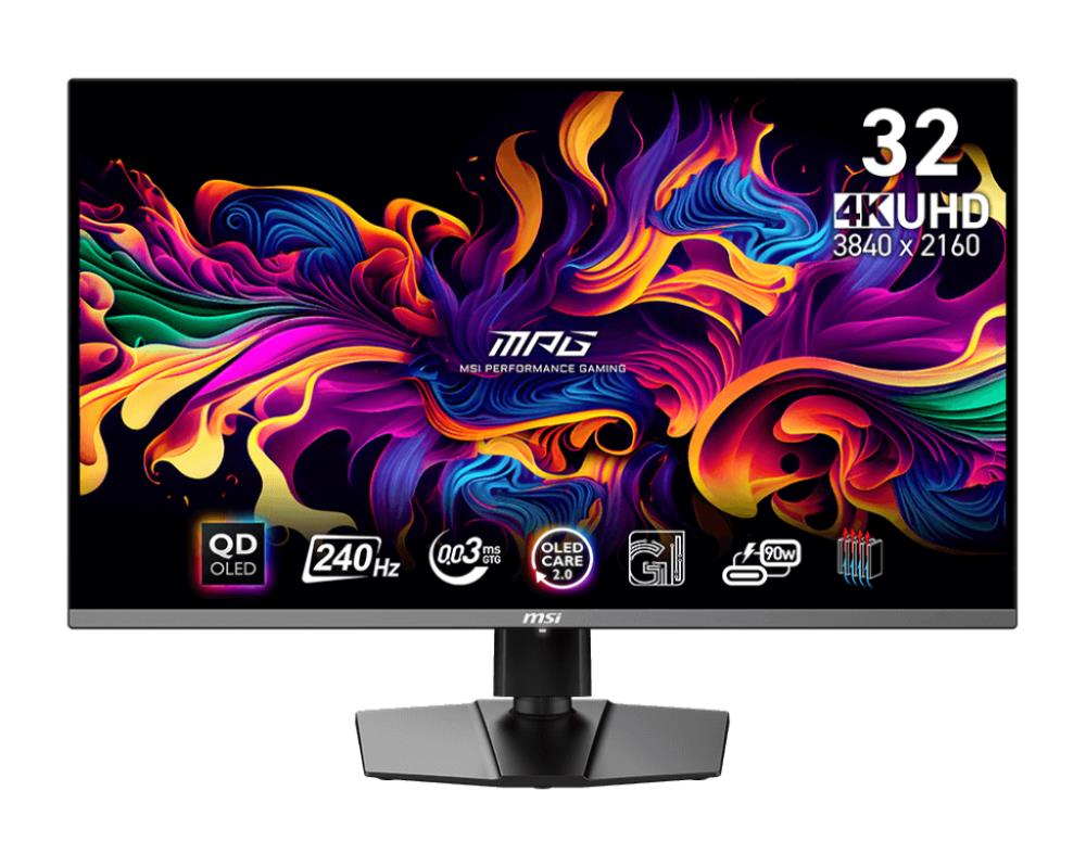 Monitor | MSI | MPG 321URX QD-OLED | 31.5" | Gaming/4K | Panel QD-OLED | 3840x2160 | 16:9 | Matte | 0.03 ms | Swivel | Pivot | Height adjustable | Tilt | Colour Black | MPG321URXQD-OLED