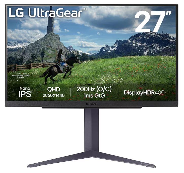 LCD Monitor | LG | 27" | Panel IPS | 2560x1440 | 16:9 | 180Hz | 1 ms | Pivot | Height adjustable | Tilt | Colour Black | 27GS85Q-B