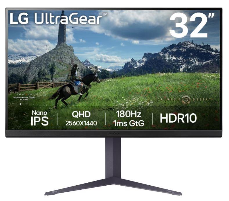 LCD Monitor | LG | 31.5" | Panel IPS | 2560x1440 | 16:9 | 180Hz | 1 ms | Pivot | Height adjustable | Tilt | Colour Black | 32GS85Q-B