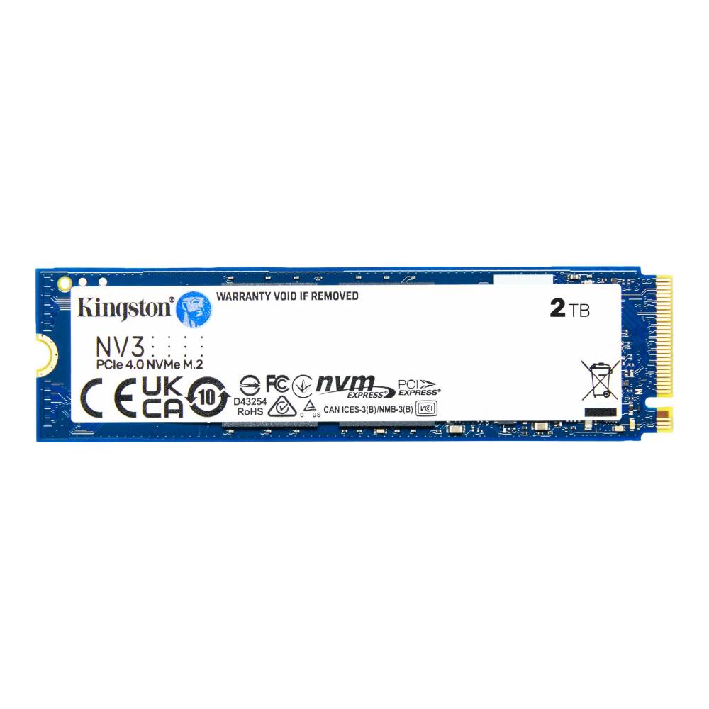 SSD | KINGSTON | NV3 | 2TB | M.2 | PCIE | NVMe | 3D NAND | Write speed 5000 MBytes/sec | Read speed 6000 MBytes/sec | TBW 640 TB | MTBF 200000 hours | SNV3S/2000G