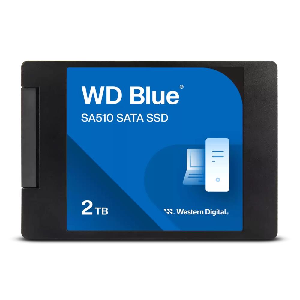 SSD | WESTERN DIGITAL | Blue SA510 | 2TB | SATA 3.0 | Write speed 520 MBytes/sec | Read speed 560 MBytes/sec | 2,5" | TBW 500 TB | MTBF 1750000 hours | WDS200T3B0A