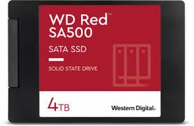 SSD | WESTERN DIGITAL | Red SA500 | 4TB | SATA 3.0 | Write speed 520 MBytes/sec | Read speed 560 MBytes/sec | 2,5" | TBW 500 TB | MTBF 1750000 hours | WDS400T2R0A