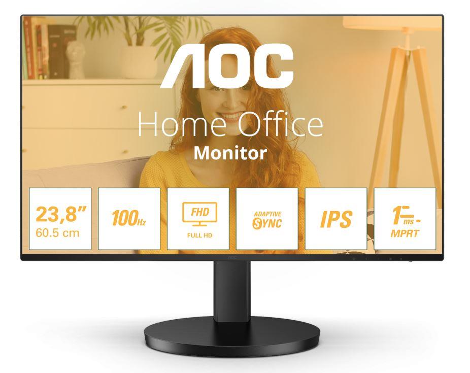 LCD Monitor | AOC | 24B3HA2 | 24" | Panel IPS | 1920x1080 | 16:9 | 100 Hz | Matte | 4 ms | Speakers | Colour Black | 24B3HA2