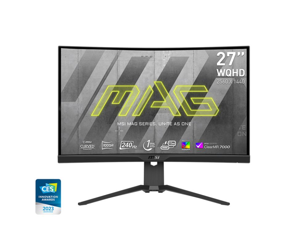 LCD Monitor | MSI | 27" | Gaming/Curved | Panel VA | 2560x1440 | 16:9 | 240Hz | 1 ms | Height adjustable | Tilt | Colour Black | MAG275CQRXF