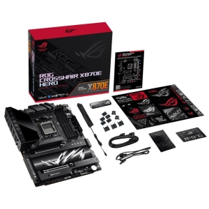 Mainboard | ASUS | AMD X870E | SAM5 | ATX | Memory DDR5 | Memory slots 4 | 2xPCI-Express 4.0 16x | 2xPCI-Express 5.0 16x | 4xM.2 | 1xHDMI | 1xAudio-In | 1xAudio-Out | 6xUSB 3.2 | 2xUSB-C | 2xUSB4 | 1xOptical S/PDIF | 1xRJ45 | ROGCROSSHAIRX870EHERO