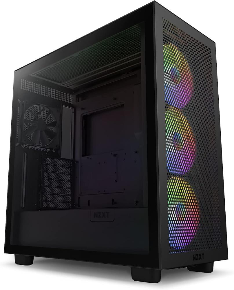 CASE MIDITOWER ATX W/O PSU/BLACK H7 FLOW RGB NZXT