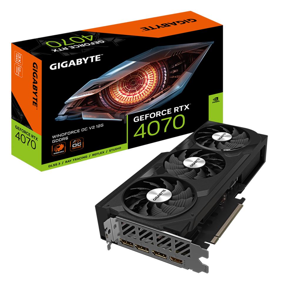 Graphics Card | GIGABYTE | NVIDIA GeForce RTX 4070 | 20 GB | GDDR6 | 192 bit | PCIE 4.0 16x | Triple slot Fansink | 1xHDMI | 3xDisplayPort | GV-N4070WF3OCV2-12GD